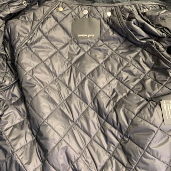 ANNETTE GOERTZ Size XS Black Polyester Hooded Layered Jacket - Picture 8 of 10